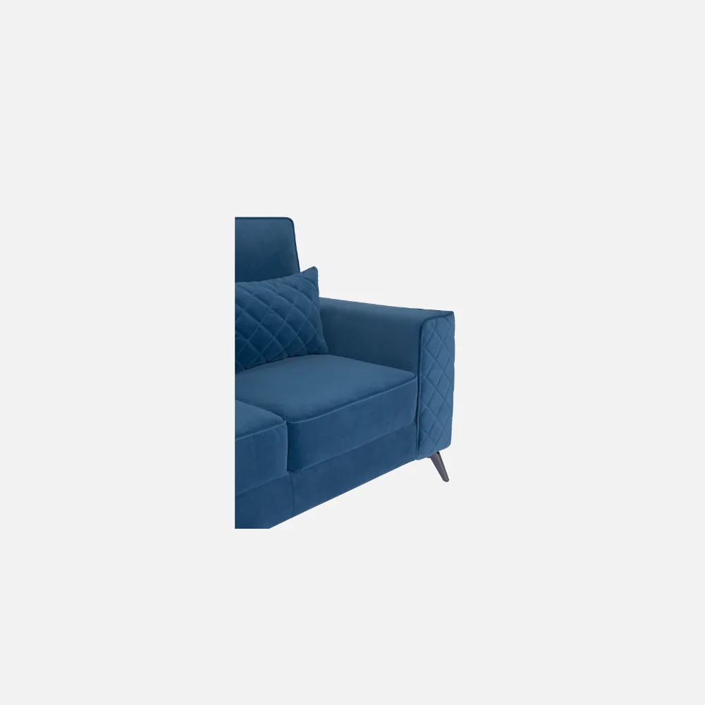 Eden Sapphire Blue Fabric 3 Seater Sofa - Image 5