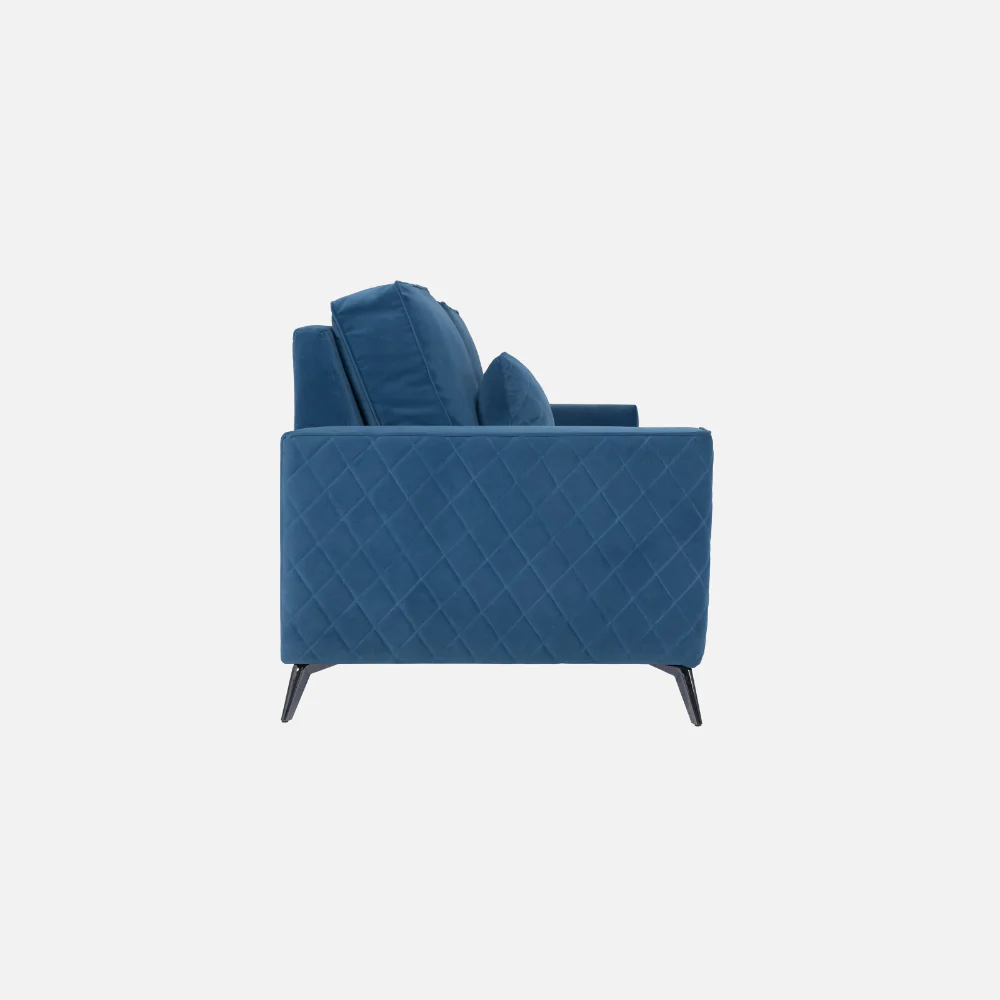 Eden Sapphire Blue Fabric 3 Seater Sofa - Image 7