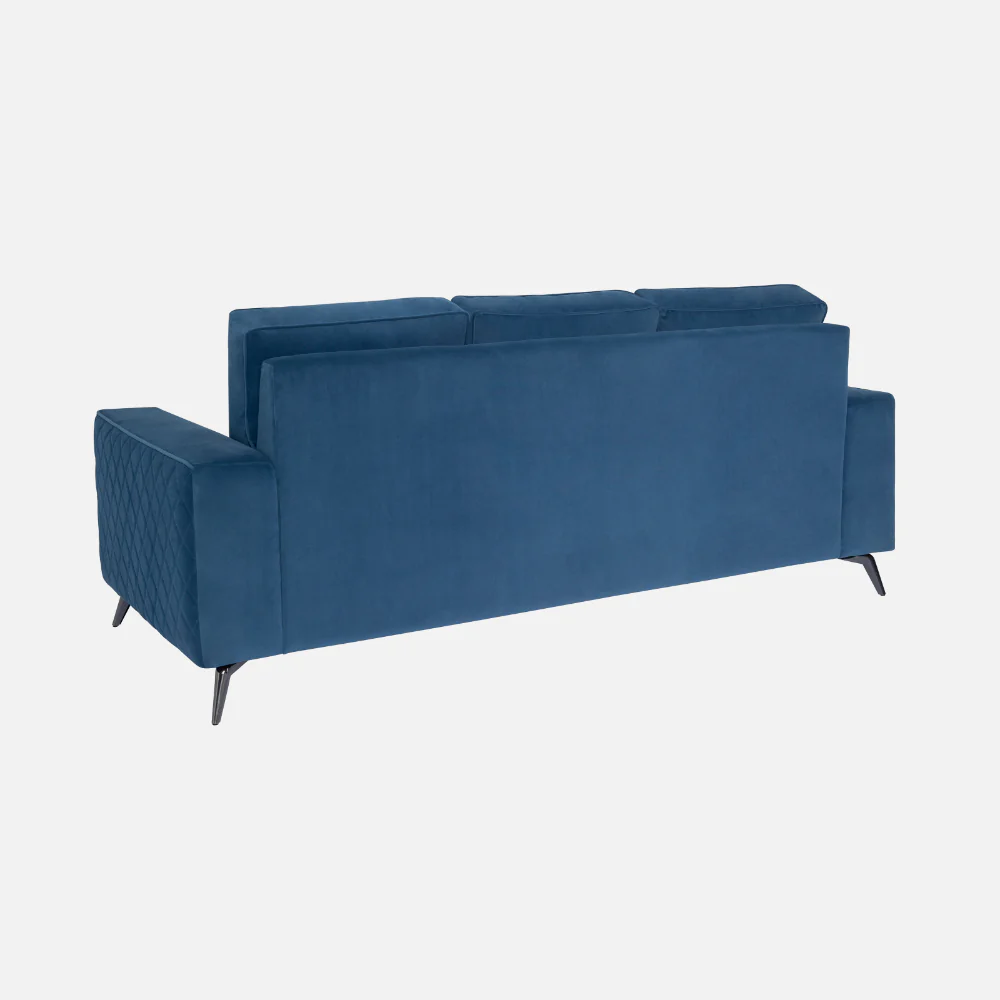 Eden Sapphire Blue Fabric 3 Seater Sofa - Image 8