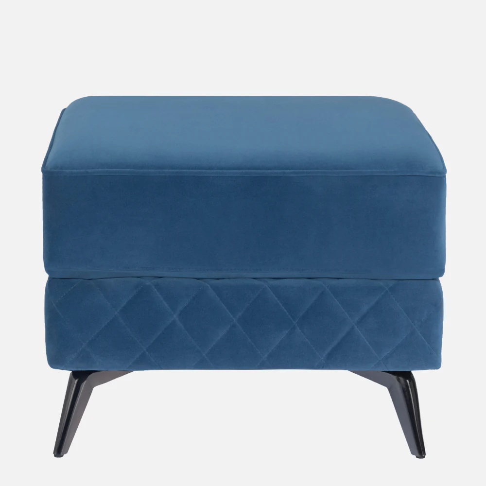 Eden Sapphire Blue Fabric Ottoman - Image 2