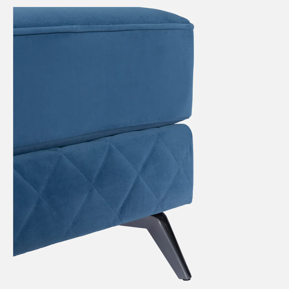 Eden Sapphire Blue Fabric Ottoman - Image 5