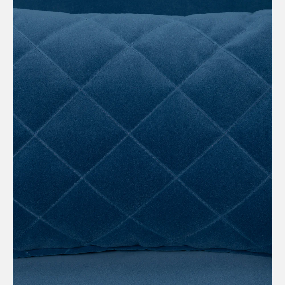 Eden Sapphire Blue Fabric Ottoman - Image 6