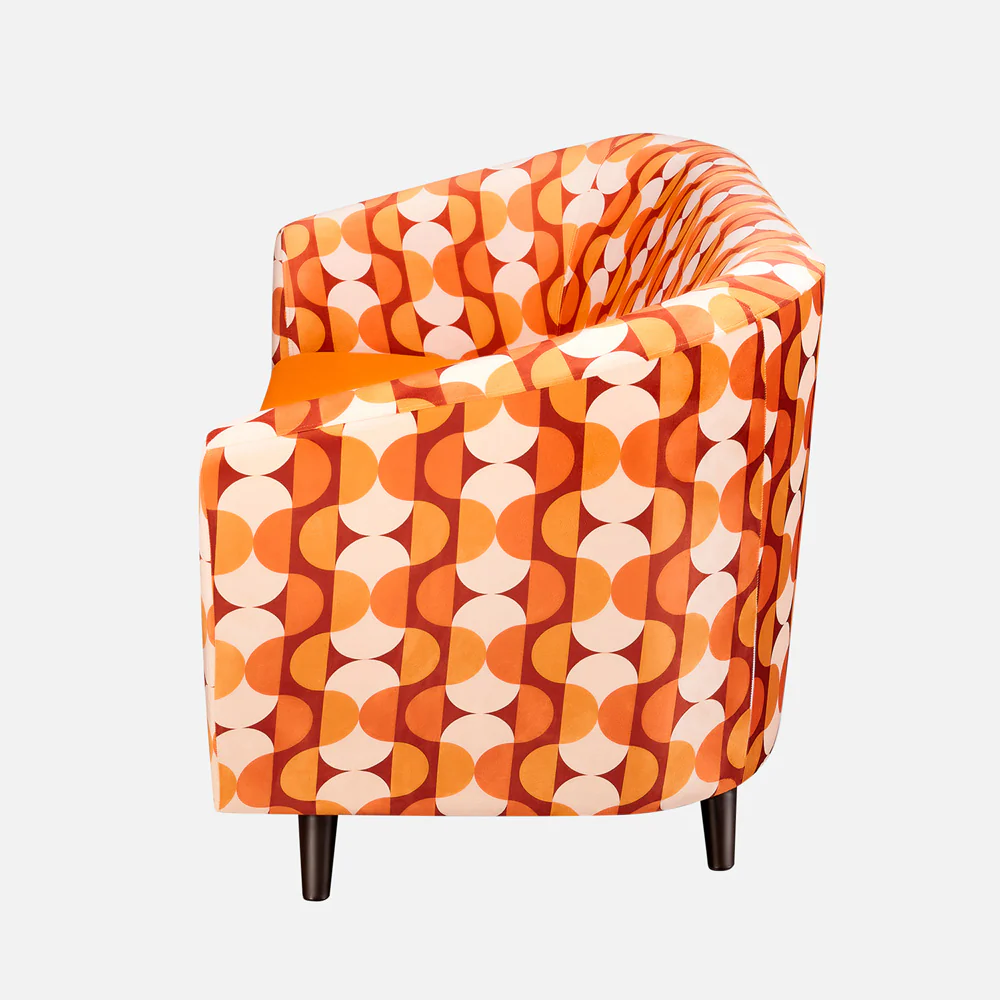 Meadow Tangerine Interlace Loveseat - Image 6