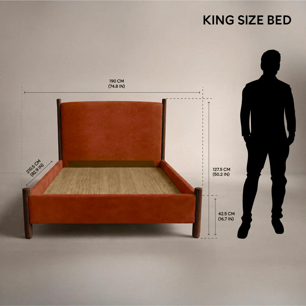 Orra Upholstered Bed - Baked Clay Rust - Image 6