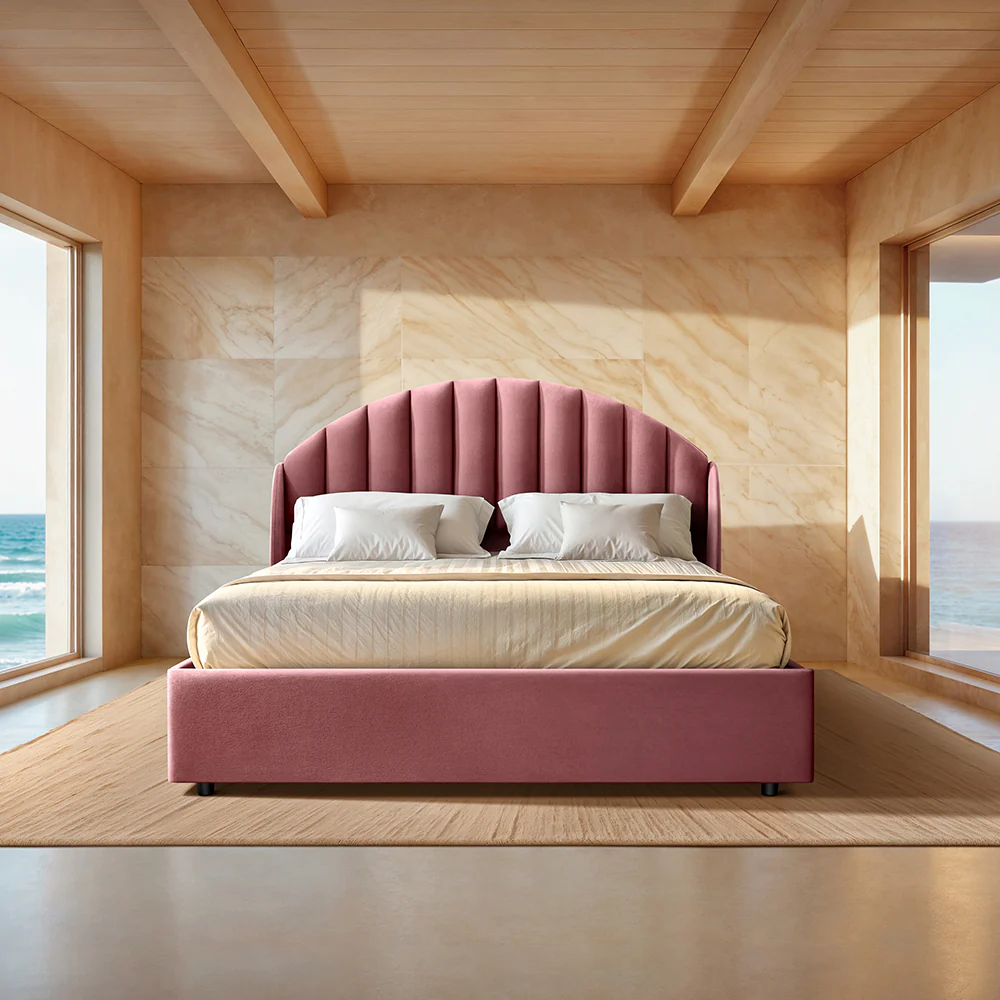 Wave Plus Adjustable Bed Celeste Upholstered Bed (Pink)+ Wave Kinect Propel Mattress 8"(20.3cm)
