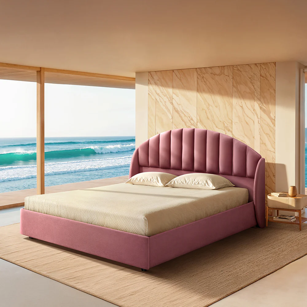 Wave Plus Adjustable Bed Celeste Upholstered Bed (Pink)+ Wave Kinect Strength Mattress 8"(20.3cm) - Image 2