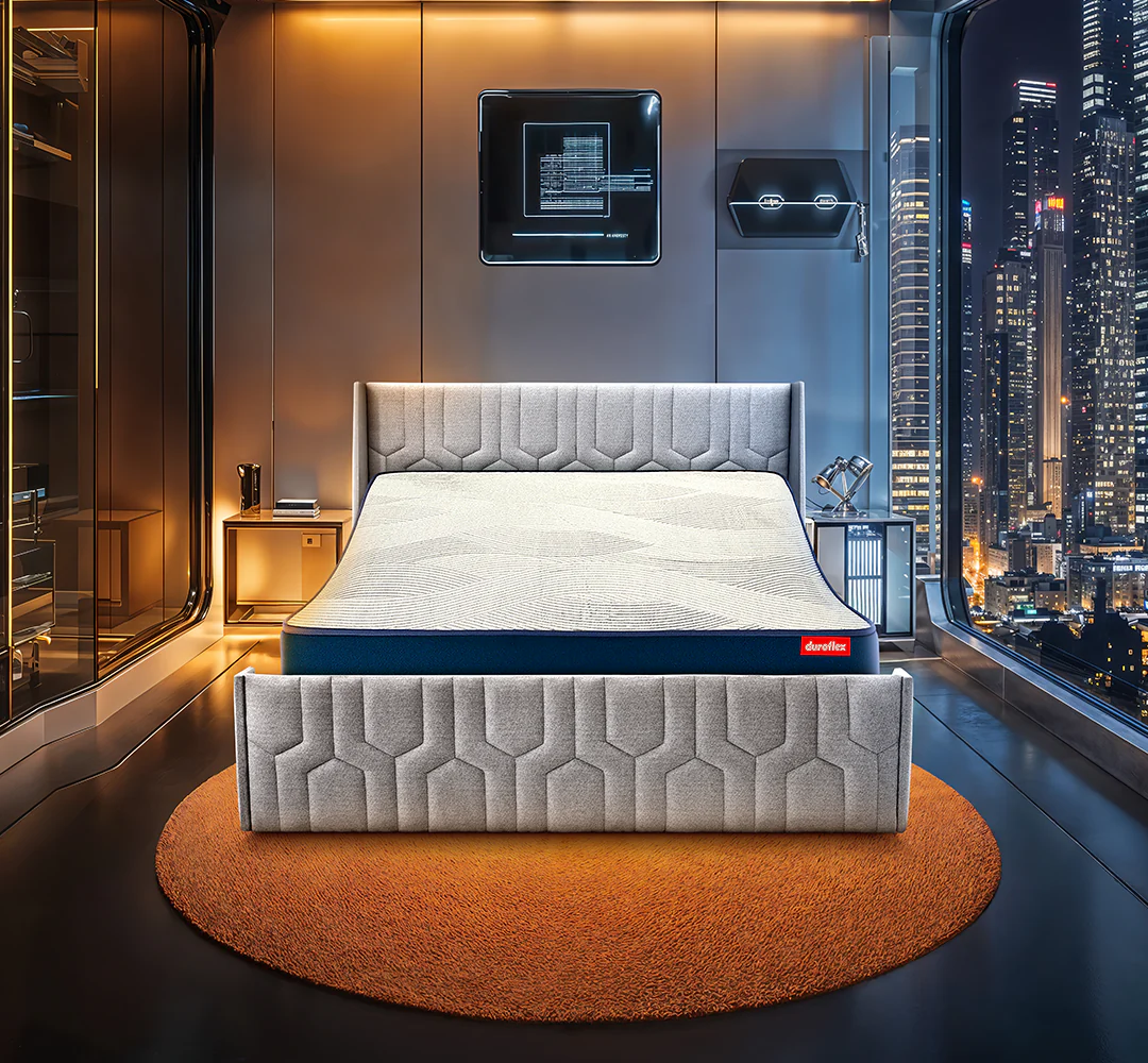 Wave Plus Adjustable Bed + Tranquil Upholstered Bed (Brown)+ Livein Duropedic Mattress 6" - Image 7