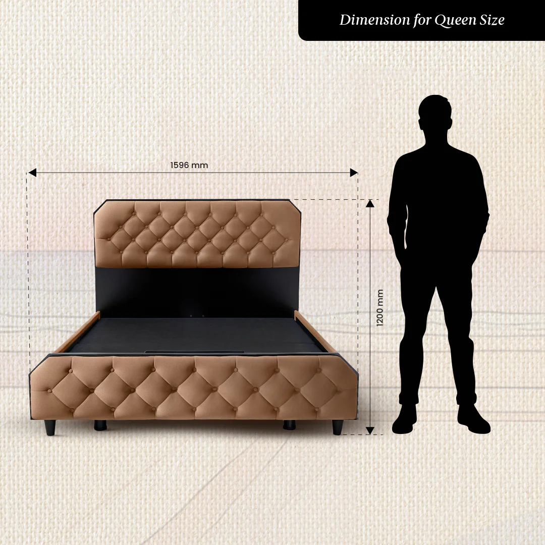 Wave Plus Adjustable Bed Serene Upholstered Bed (Brown)+ Wave Kinect Propel Mattress 8"(20.3cm) - Image 11