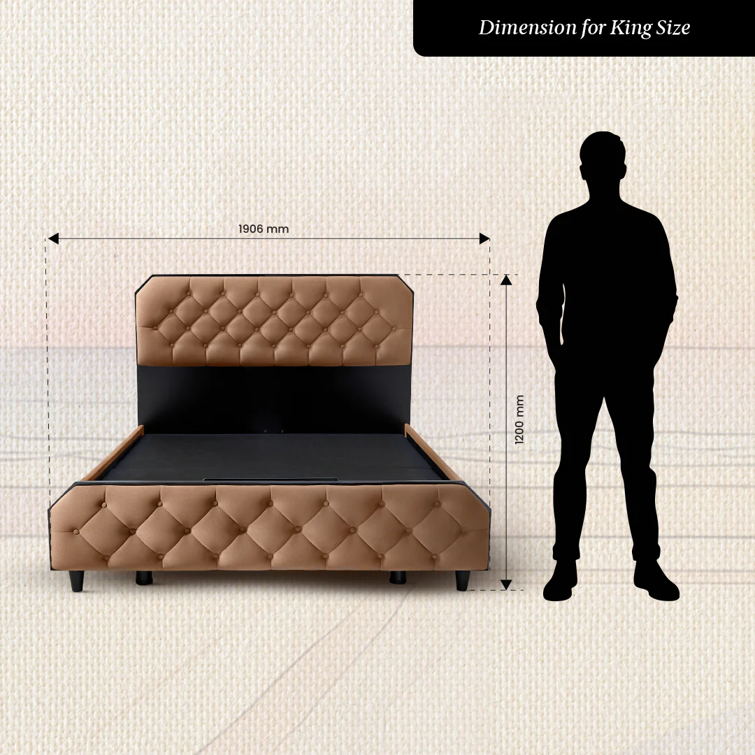 Wave Plus Adjustable Bed Serene Upholstered Bed (Brown)+ Wave Kinect Reva Mattress 8"(20.3cm) - Image 12