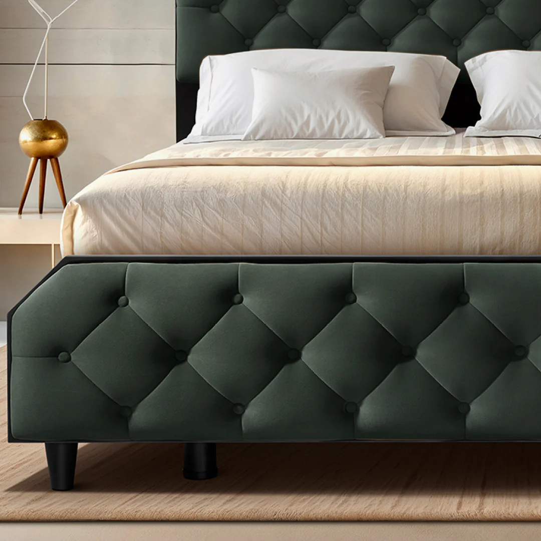 Wave Plus Adjustable Bed Serene Upholstered Bed (Green)+ Wave Kinect Strength Mattress 8"(20.3cm) - Image 3
