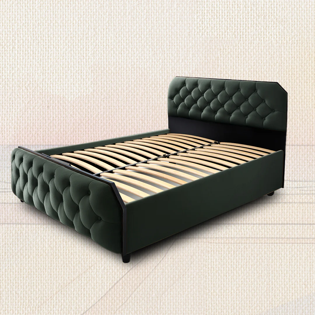 Wave Plus Adjustable Bed Serene Upholstered Bed (Green)+ Wave Kinect Strength Mattress 8"(20.3cm) - Image 4