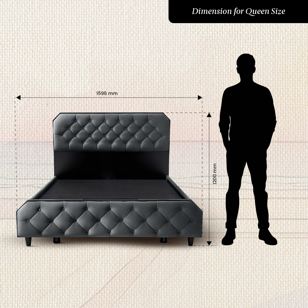 Wave Plus Adjustable Bed Serene Upholstered Bed (Grey)+ Wave Kinect Strength Mattress 8"(20.3cm) - Image 11