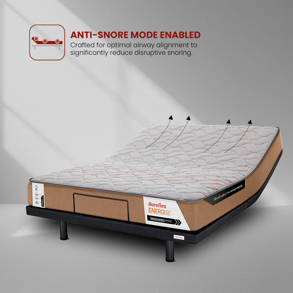 Wave Plus Adjustable Bed Tranquil Upholstered Bed (Beige)+ Wave Kinect Propel Mattress 8"(20.3cm) - Image 5
