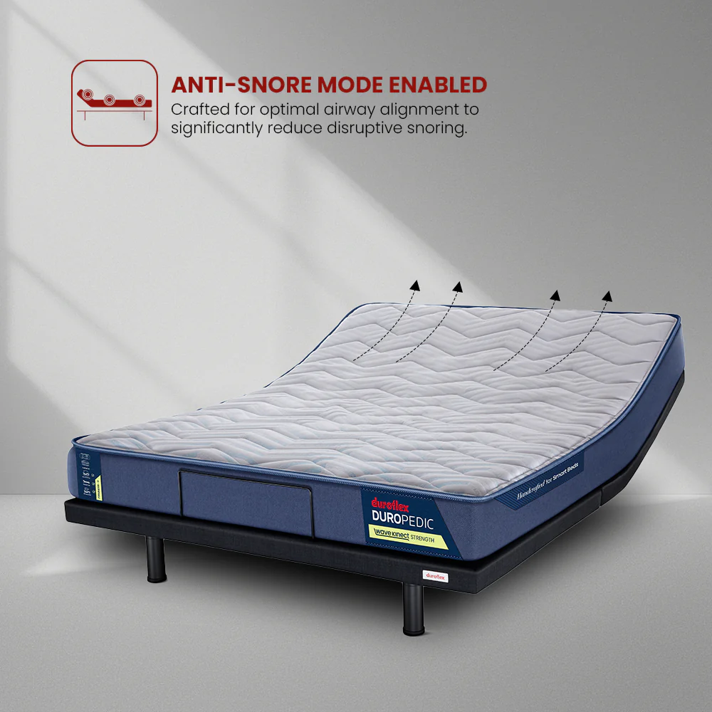 Wave Plus Adjustable Bed Tranquil Upholstered Bed (Brown)+ Wave Kinect Strength Mattress 8"(20.3cm) - Image 5