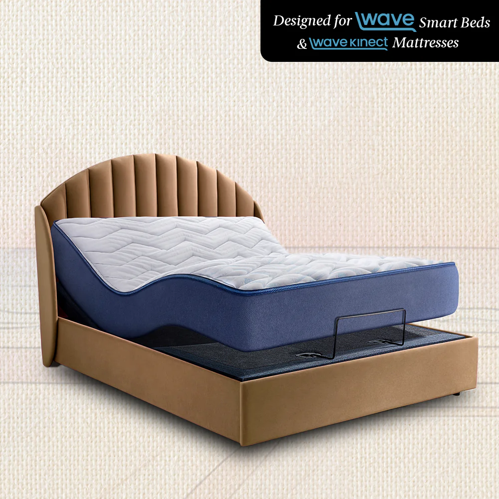Wave Plus Adjustable Bed + Celeste Upholstered Bed (Brown)+ Quboid Mattress 8" - Image 4