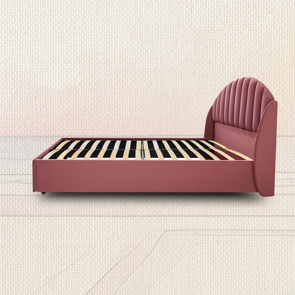 Wave Plus Adjustable Bed + Celeste Upholstered  Bed (Pink)+ Quboid Mattress 8" - Image 10