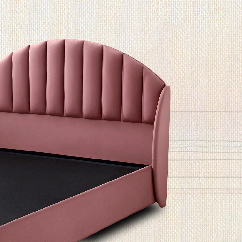 Wave Plus Adjustable Bed + Celeste Upholstered  Bed (Pink)+ Quboid Mattress 8" - Image 6