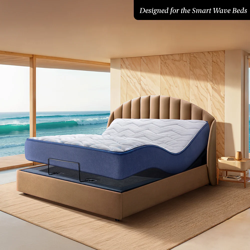 Wave Plus Adjustable Bed with Celeste Upholstered Bed and SuperGrid - Brown - Image 3