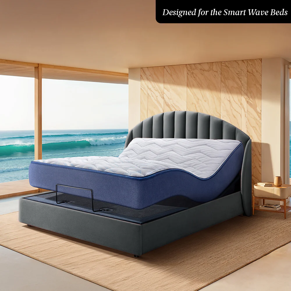 Wave Plus Adjustable Bed with Celeste Upholstered Bed and SuperGrid - Grey - Image 3