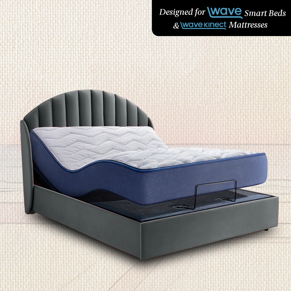 Wave Plus Adjustable Bed with Celeste Upholstered Bed and SuperGrid - Grey - Image 4
