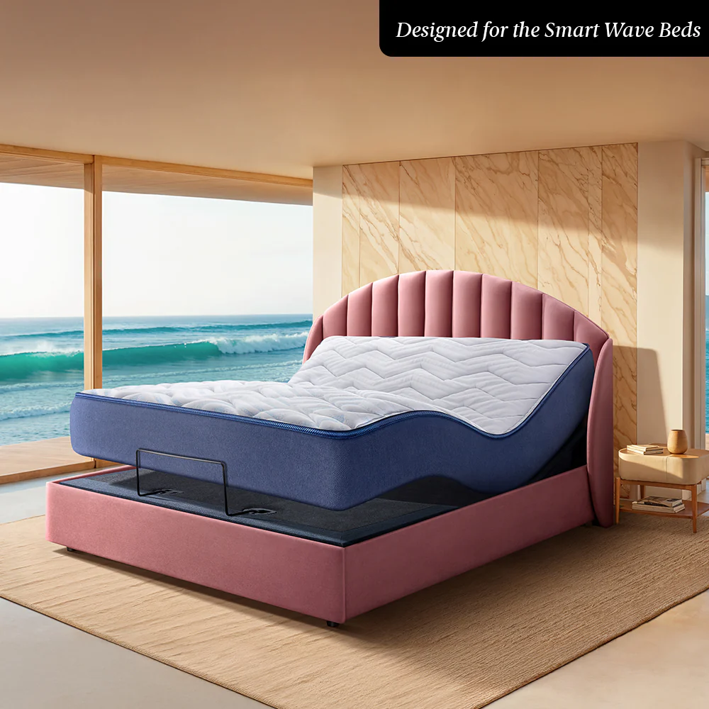 Wave Plus Adjustable Bed with Celeste Upholstered Bed and SuperGrid - Pink - Image 3