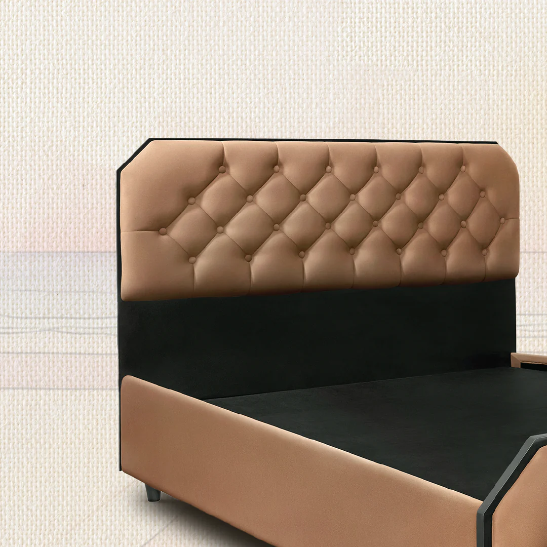 Wave Plus Adjustable Bed + Serene Upholstered Bed (Brown)+ Quboid Mattress 8" - Image 5