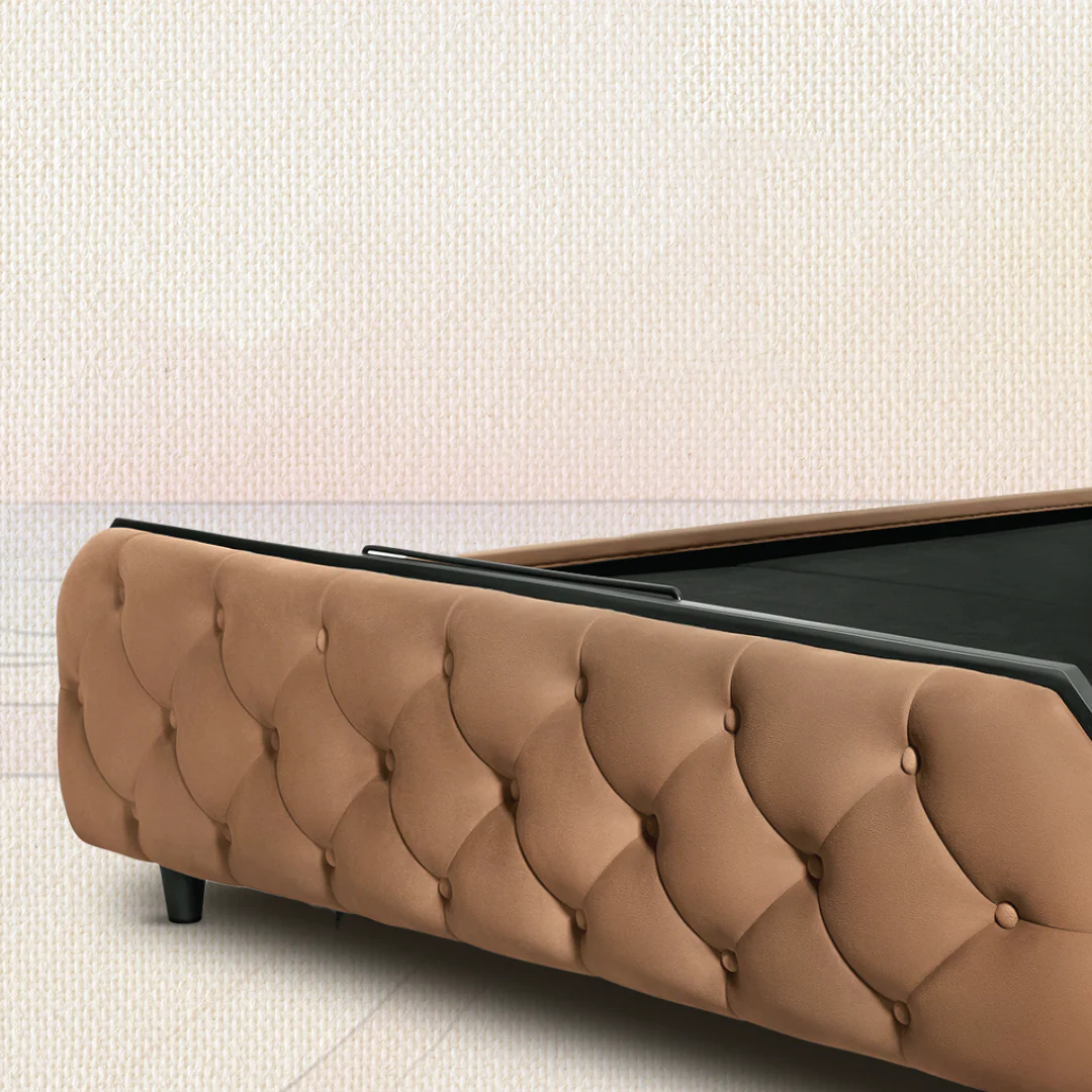 Wave Plus Adjustable Bed + Serene Upholstered Bed (Brown)+ Quboid Mattress 8" - Image 8