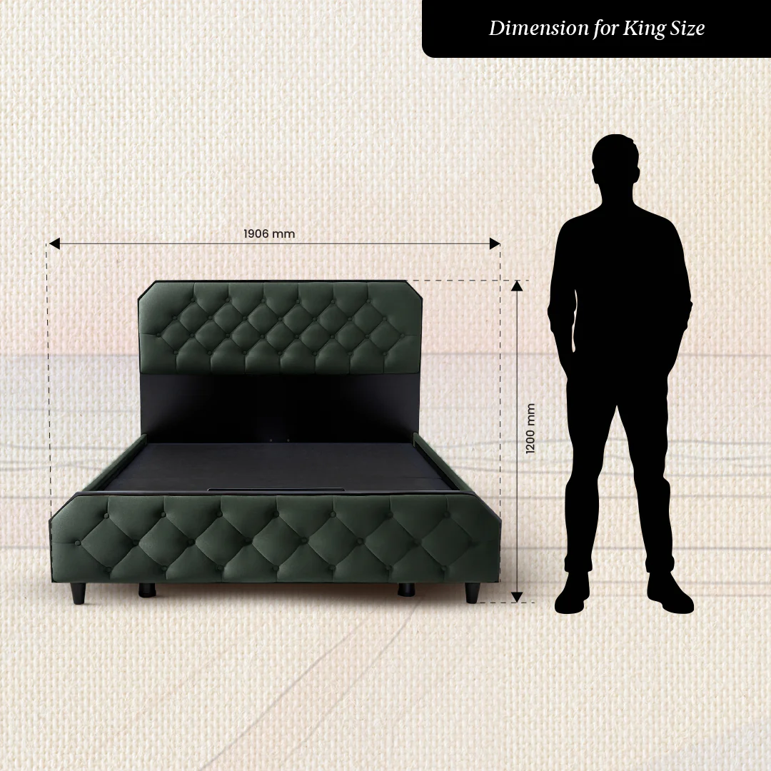 Wave Plus Adjustable Bed with Serene Upholstered Bed and SuperGrid-Green - Image 12