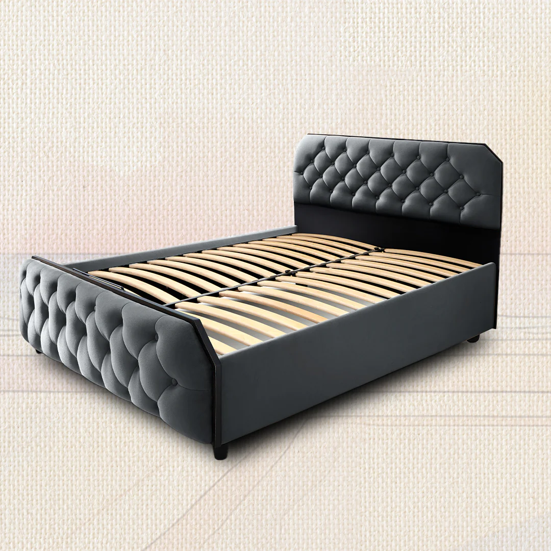 Wave Plus Adjustable Bed with Serene Upholstered Bed and SuperGrid-Grey - Image 9