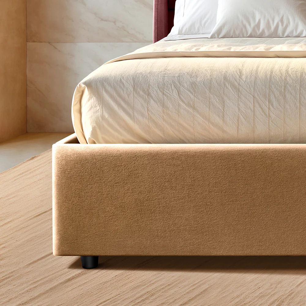 Wave Twin Adjustable Bed with Celeste Brown (Tiger's Eye) Upholstered Bed with Quboid 8" (20.3 cm) and 2 Fitted Bedsheets - Image 6