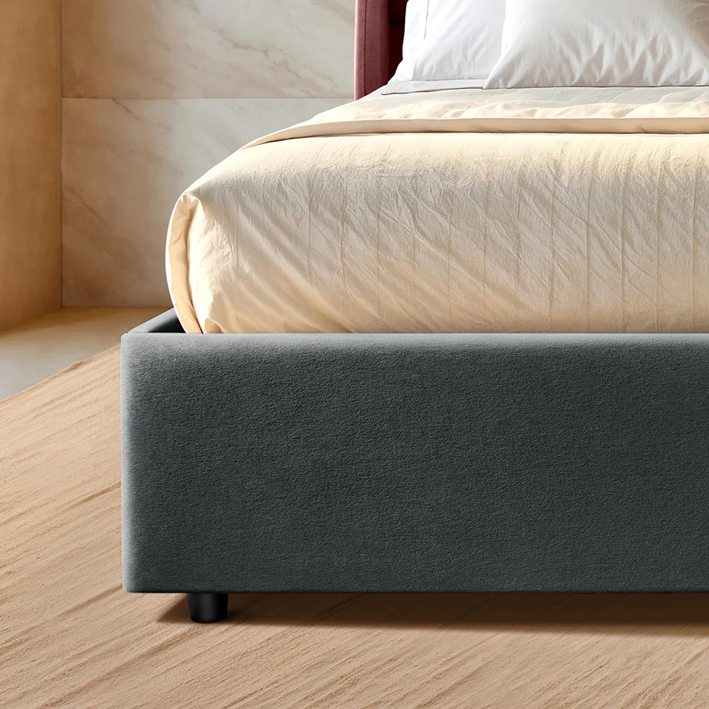 Wave Twin Adjustable Bed with Celeste Grey (Stormy Weather) Upholstered Bed with Quboid 8" (20.3 cm) and 2 Fitted Bedsheets - Image 7