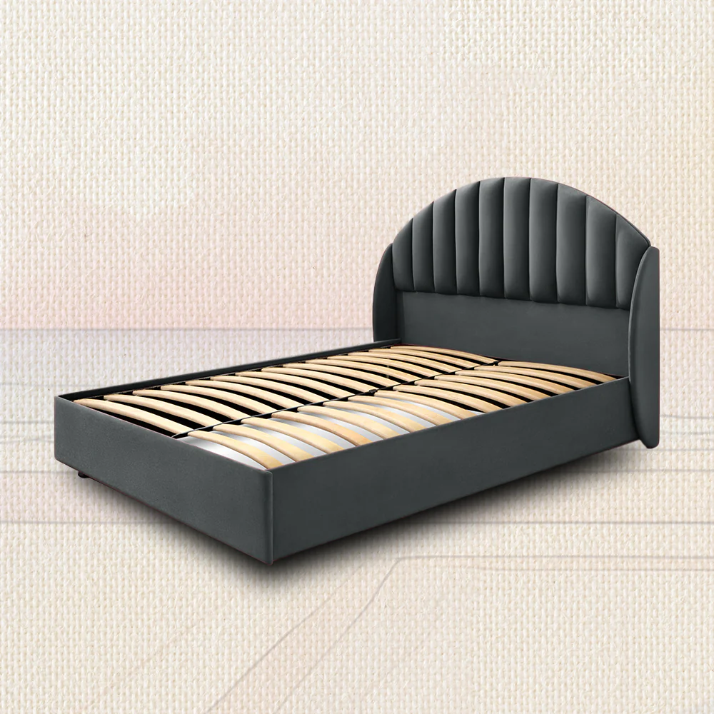 Wave Twin Adjustable Bed with Celeste Grey (Stormy Weather) Upholstered Bed with Quboid 8" (20.3 cm) and 2 Fitted Bedsheets - Image 9