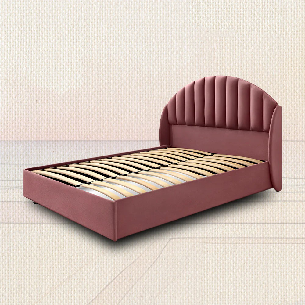 Wave Twin Adjustable Bed with Celeste Pink (Rose Dawn) Upholstered Bed with Quboid 8" (20.3 cm) and 2 Fitted Bedsheets - Image 9