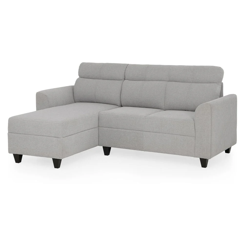 Zivo Plus Cloudy Gray Fabric Sofa Set 3 Seater Sofa with Lounger - Image 3