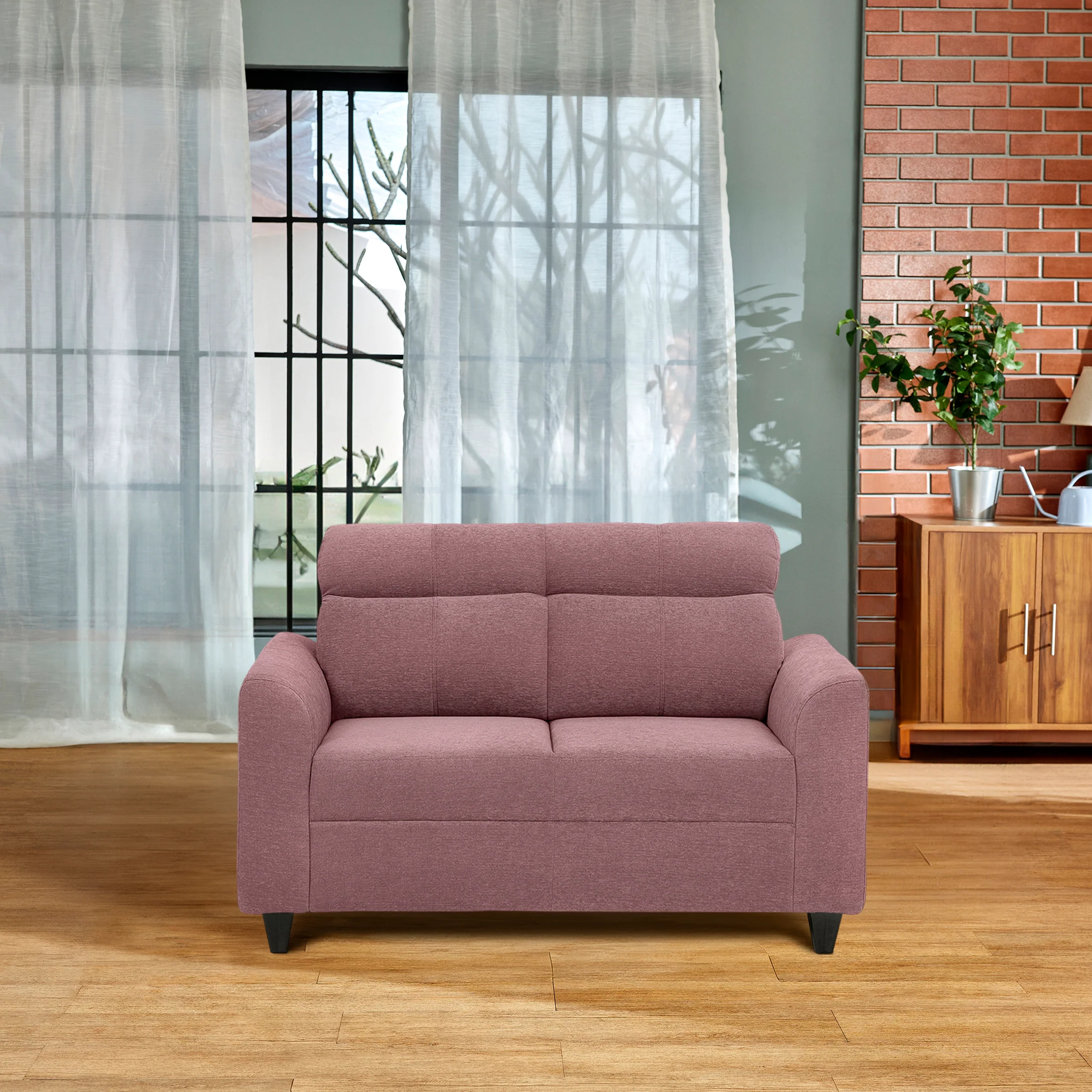 Zivo Plus Dusky Pink Fabric 2 Seater Sofa