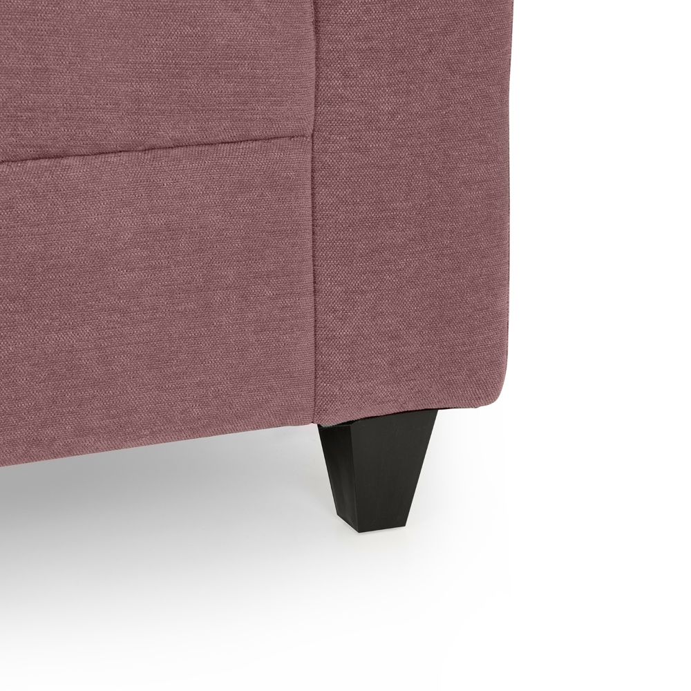 Zivo Plus Dusky Pink Fabric 2 Seater Sofa with Lounger - Image 8