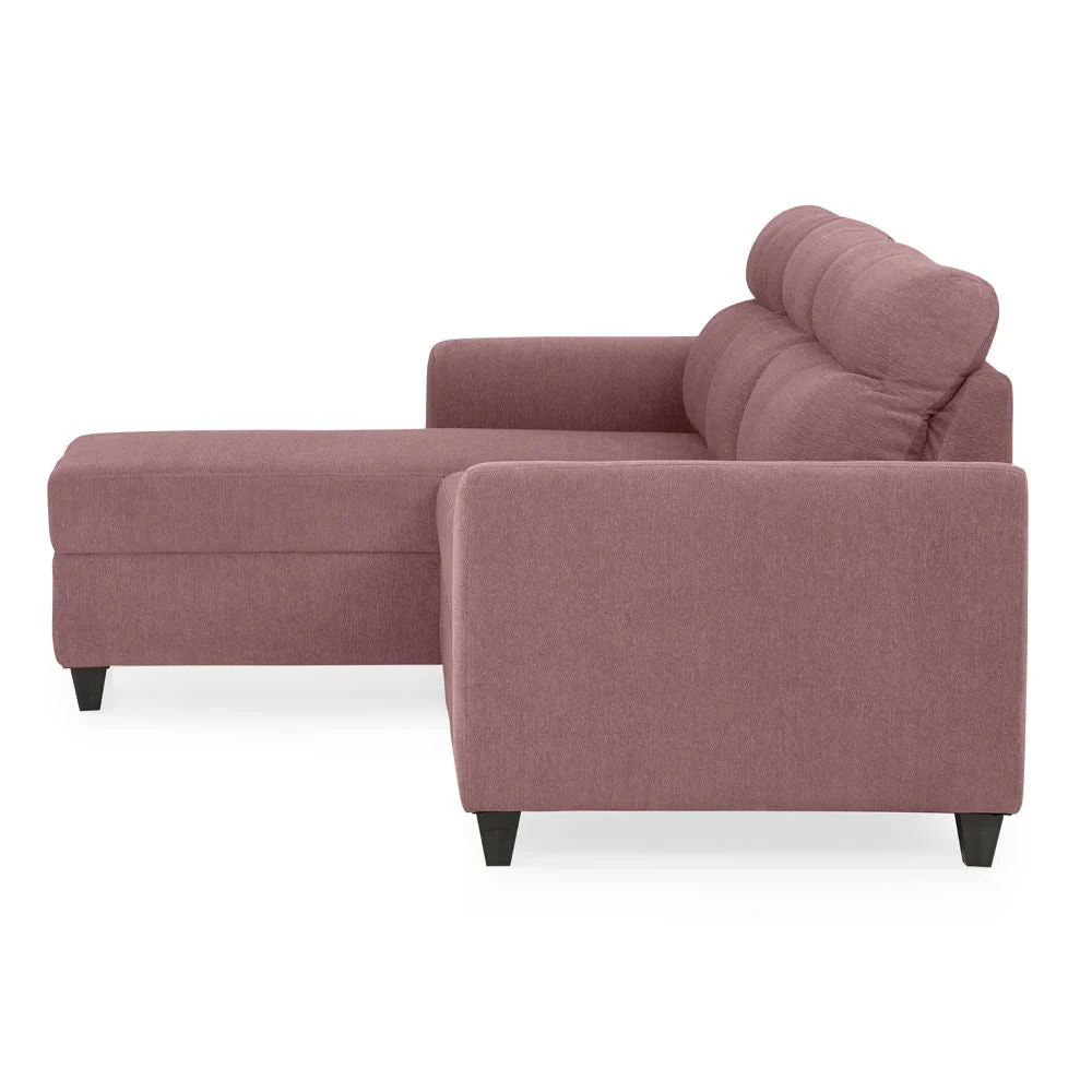 Zivo Plus Dusky Pink Fabric Sofa Set 3 Seater Sofa with Lounger - Image 4