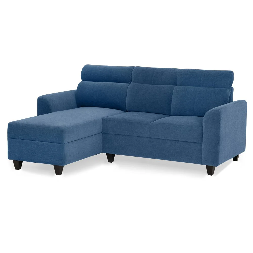 Zivo Plus Twilight Blue Fabric 2 Seater Sofa with Lounger - Image 3